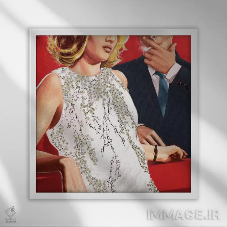 تابلو در حال و هوای عشق اثر الکساندر گراهوفسکی - نمای قابدار سفید