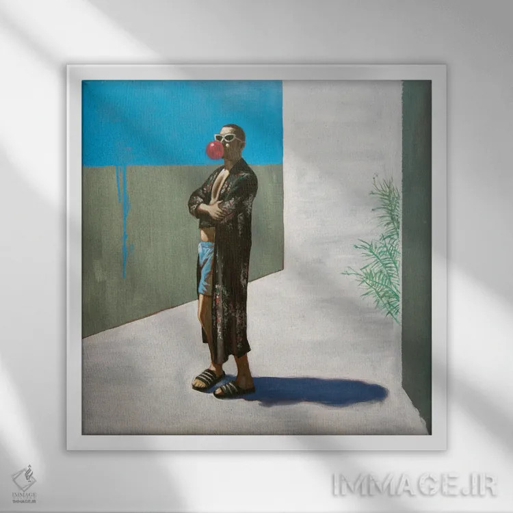 تابلو جوان فاسد اثر الکساندر گراهوفسکی - نمای قابدار سفید