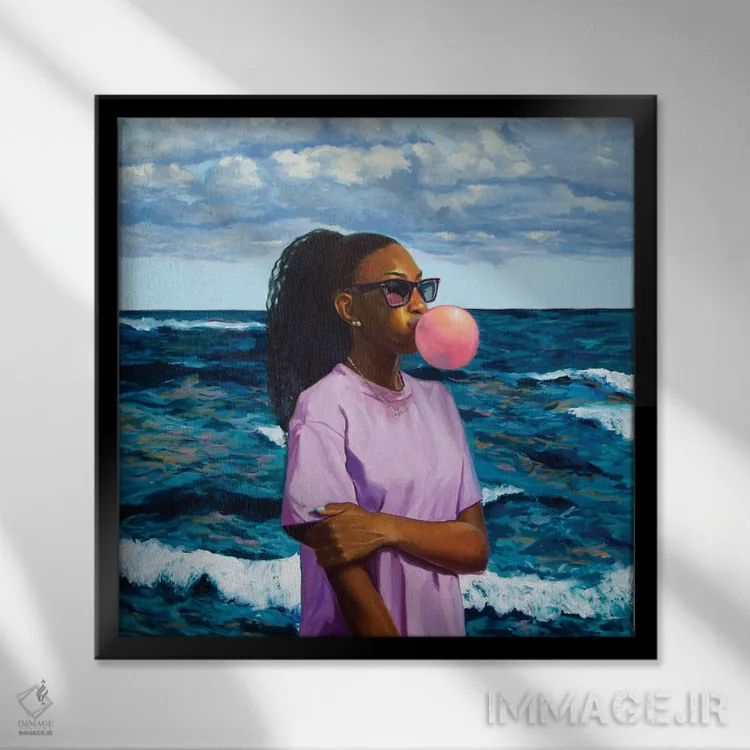 تابلو اندازه اقیانوس اثر الکساندر گراهوفسکی - نمای قابدار مشکی