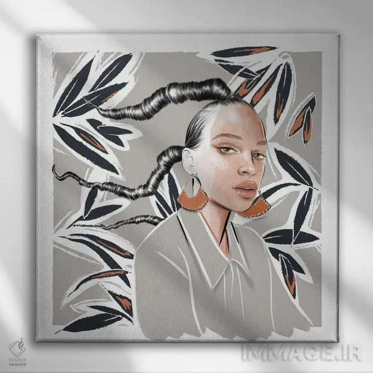 تابلو دختر با گوشواره اثر آگاتا سدراک - نمای روبهرو روی دیوار