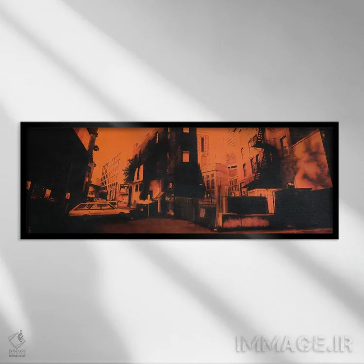 تابلو یک یسلر وی (آدرس خیابان) اثر الک هاکسلی - نمای قابدار مشکی