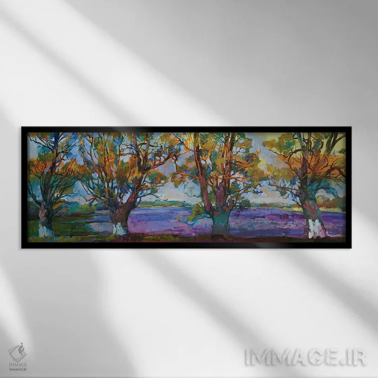 تابلو رودخانه اثر اندریی کوتساچنکو - نمای قابدار مشکی