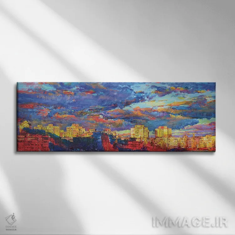 تابلو غروب در شهر اثر اندریی کوتساچنکو - نمای روبهرو روی دیوار