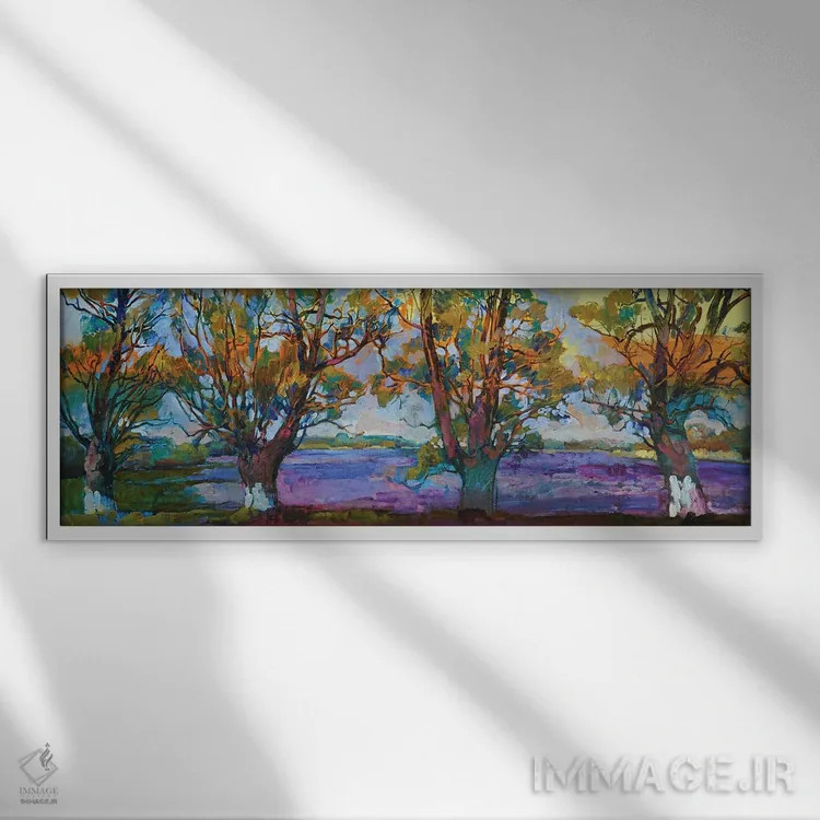 تابلو رودخانه اثر اندریی کوتساچنکو - نمای قابدار سفید