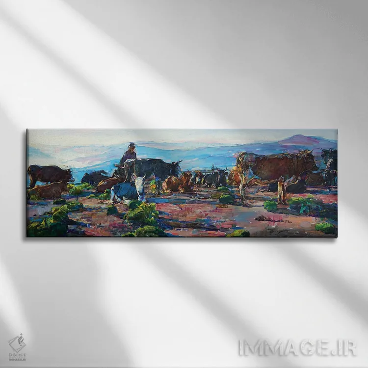 تابلو عشق در کوهستان اثر اندریی کوتساچنکو - نمای روبهرو روی دیوار