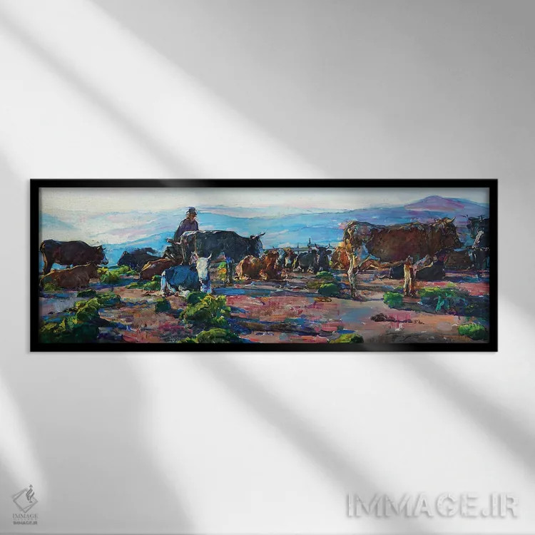 تابلو عشق در کوهستان اثر اندریی کوتساچنکو - نمای قابدار مشکی