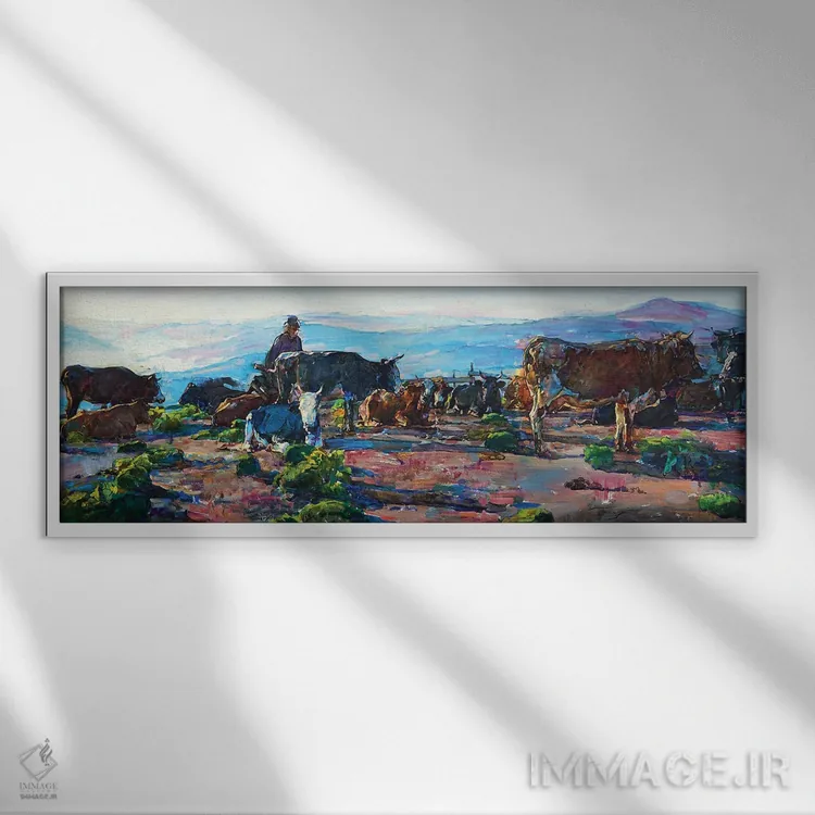 تابلو عشق در کوهستان اثر اندریی کوتساچنکو - نمای قابدار سفید
