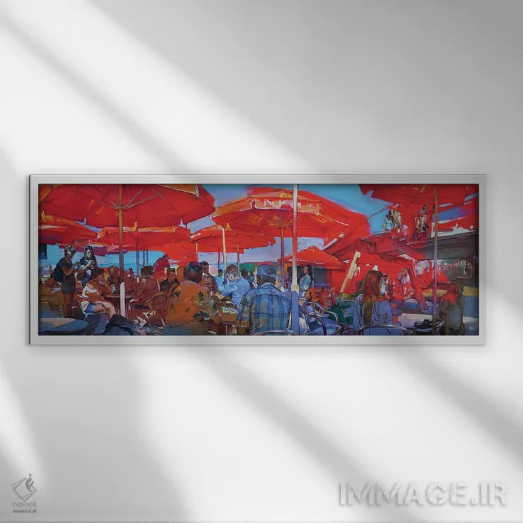 تابلو تابستان در شهر اثر اندریی کوتساچنکو - نمای قابدار سفید