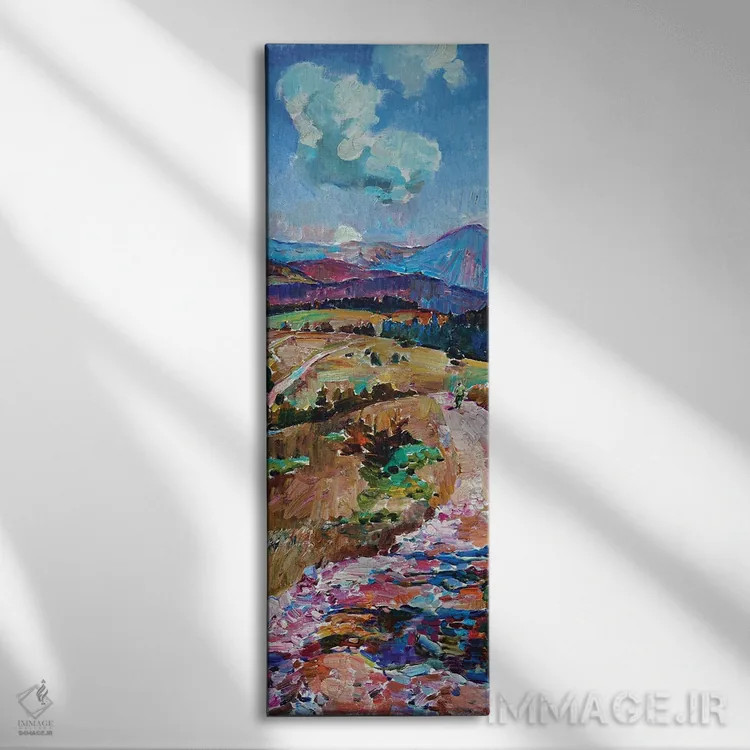 تابلو جادهٔ کوهستانی در تابستان اثر اندریی کوتساچنکو - نمای روبهرو روی دیوار