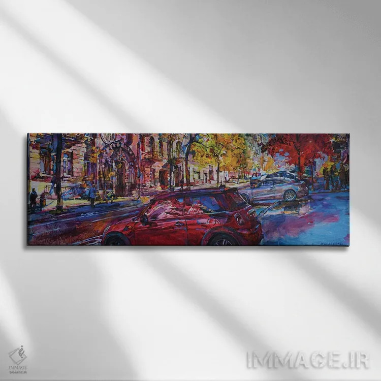 تابلو معماری یک شهر مدرن اثر اندریی کوتساچنکو - نمای روبهرو روی دیوار