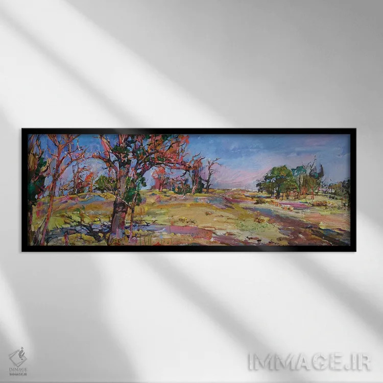 تابلو پاییز در دشت اثر اندریی کوتساچنکو - نمای قابدار مشکی