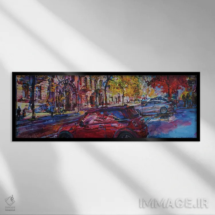 تابلو معماری یک شهر مدرن اثر اندریی کوتساچنکو - نمای قابدار مشکی