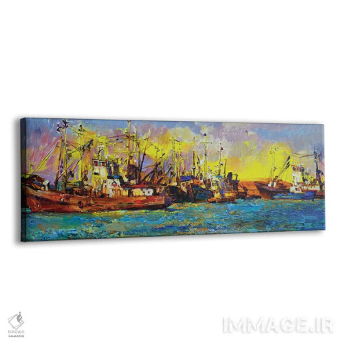 تابلو کشتیها و قایقهای بادبانی هنگام طلوع خورشید اثر اندریی کوتساچنکو - نمای پرسپکتیو محصول
