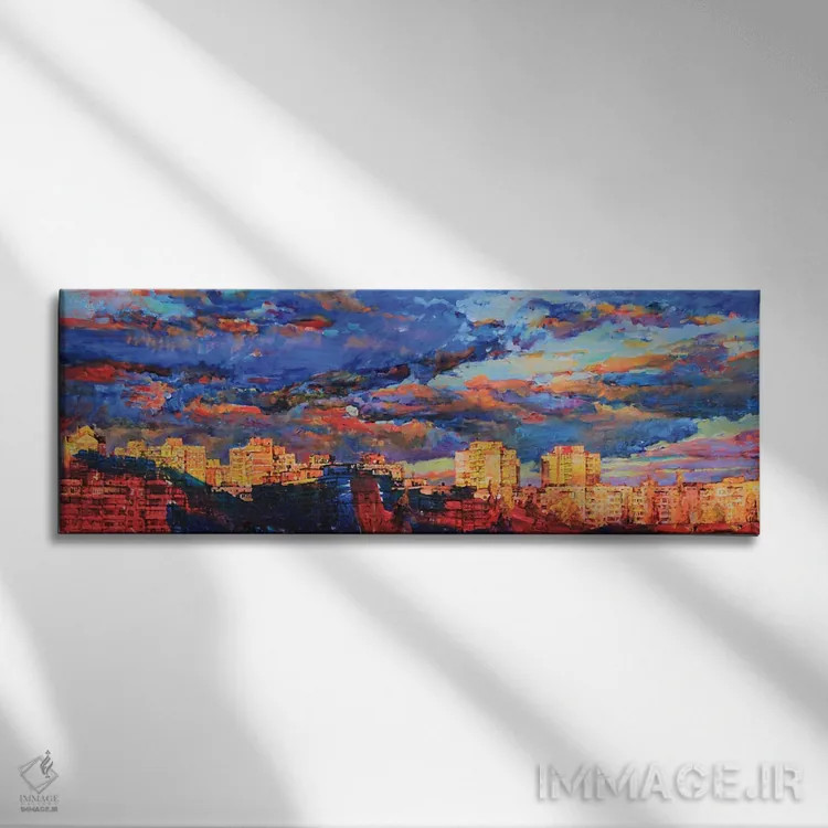 تابلو عصر در شهر اثر اندریی کوتساچنکو - نمای روبهرو روی دیوار