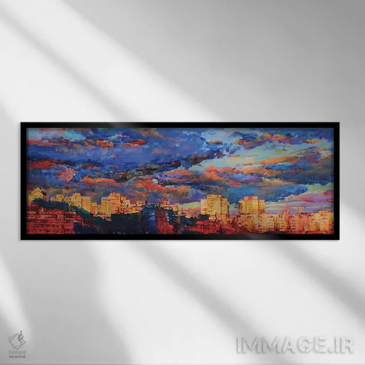 تابلو عصر در شهر اثر اندریی کوتساچنکو - نمای قابدار مشکی