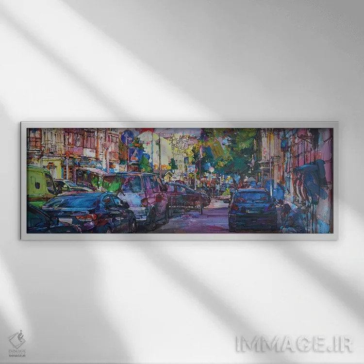 تابلو نمایی از شهر باستانی اثر اندریی کوتساچنکو - نمای قابدار سفید