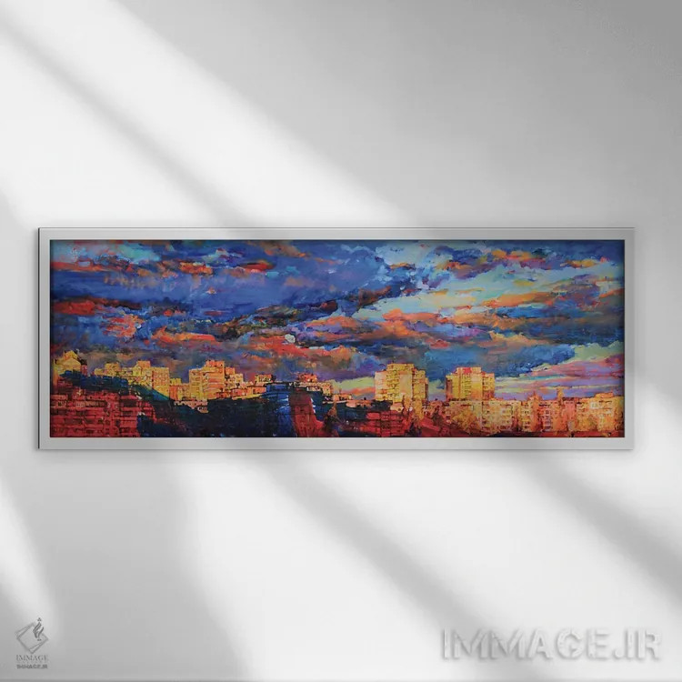تابلو عصر در شهر اثر اندریی کوتساچنکو - نمای قابدار سفید