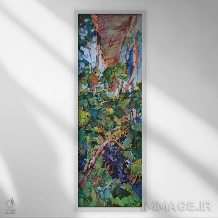 تابلو انگورها کنار خانه اثر اندریی کوتساچنکو - نمای قابدار سفید