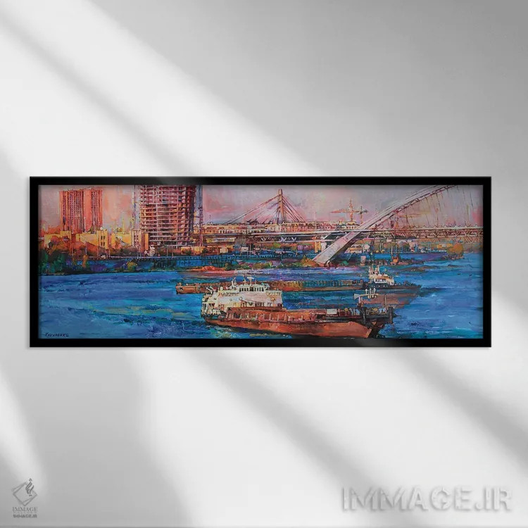 تابلو رودخانه صنعتی (محیط شهری) اثر اندریی کوتساچنکو - نمای قابدار مشکی