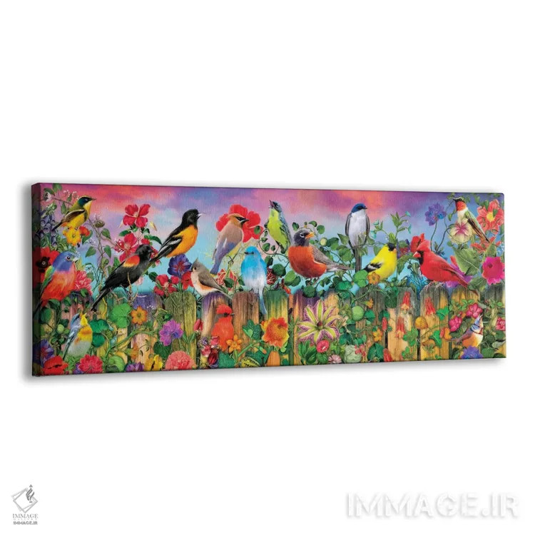 تابلو باغ پرندگان و شکوفهها I اثر ایمی استوارت - نمای پرسپکتیو محصول