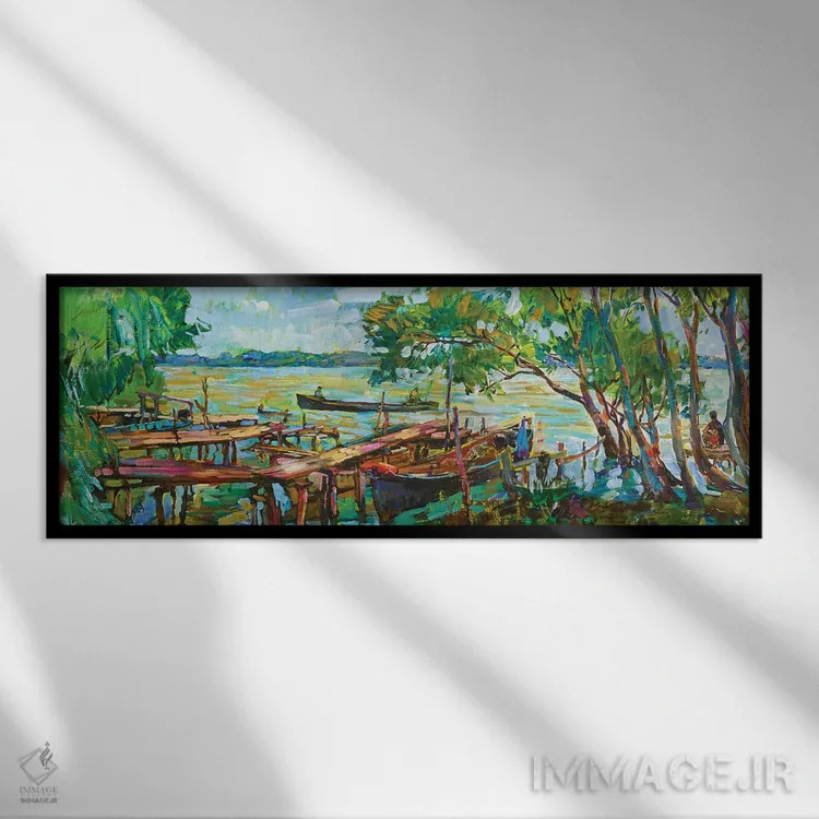 تابلو روی رود دانوب اثر اندریی کوتساچنکو - نمای قابدار مشکی