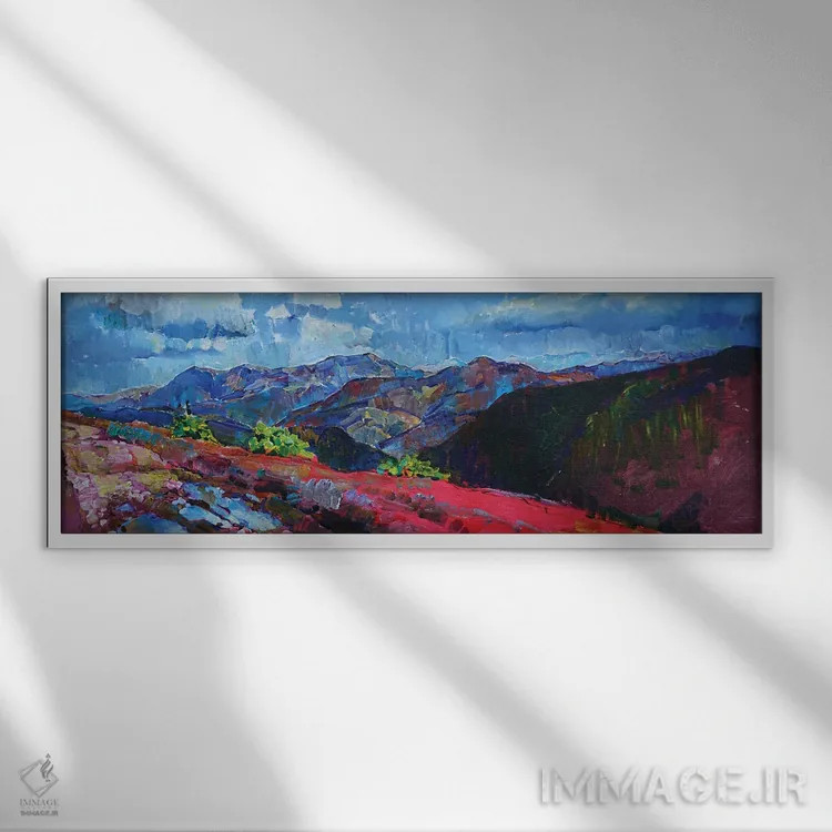 تابلو کوههای کارپات اثر اندریی کوتساچنکو - نمای قابدار سفید