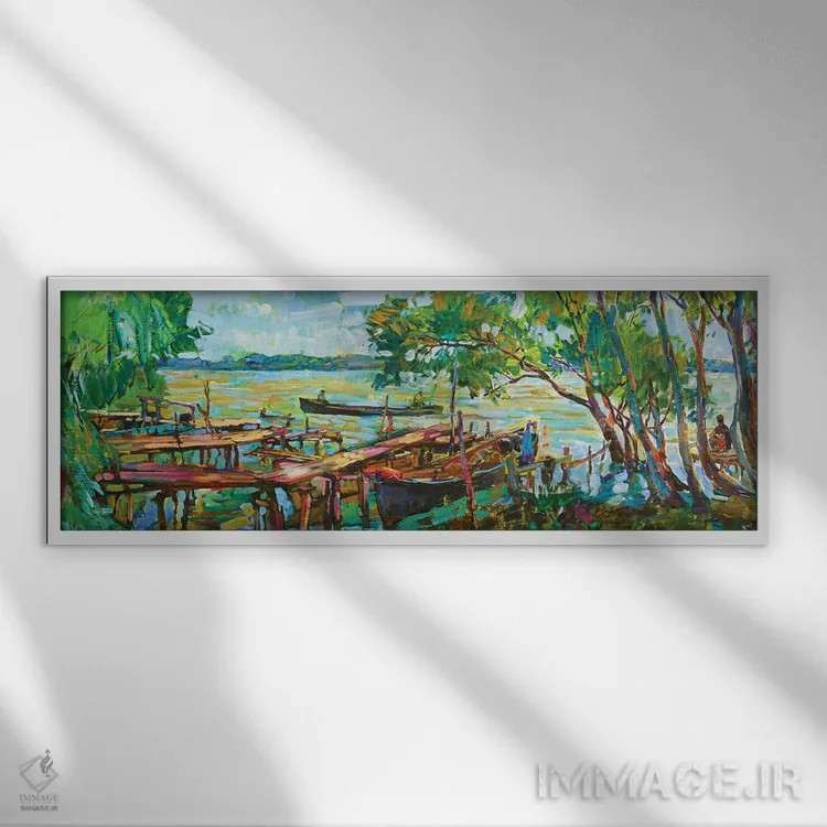 تابلو روی رود دانوب اثر اندریی کوتساچنکو - نمای قابدار سفید