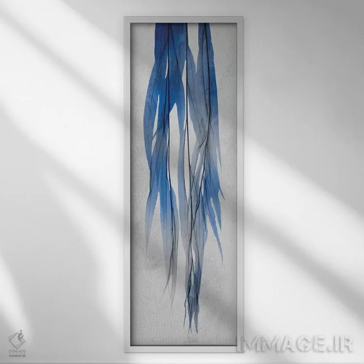 تابلو رشد نیلی ۱ اثر آلبرت کوئتسیِر - نمای قابدار سفید