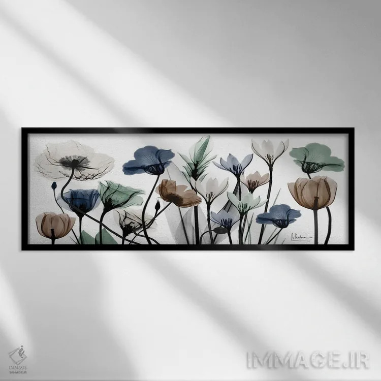 تابلو خنثیهای گلدار I اثر آلبرت کوئتسیِر - نمای قابدار مشکی