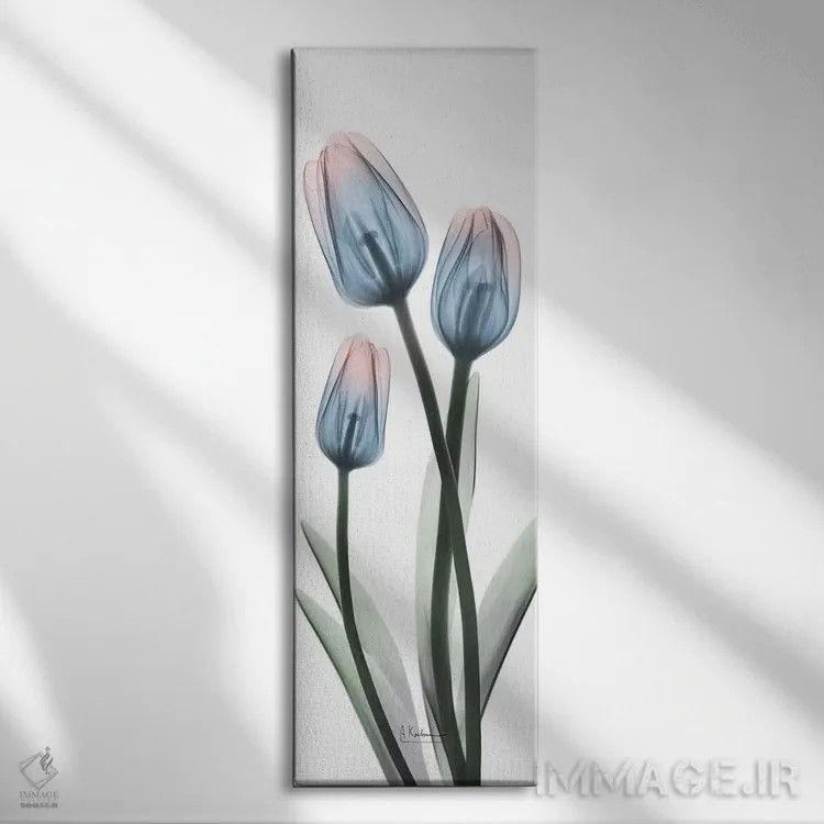 تابلو لالههای پوشالی غوطهور I اثر آلبرت کوئتسیِر - نمای روبهرو روی دیوار