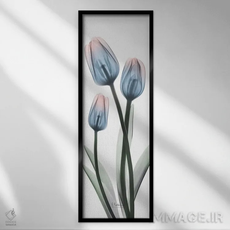 تابلو لالههای پوشالی غوطهور I اثر آلبرت کوئتسیِر - نمای قابدار مشکی