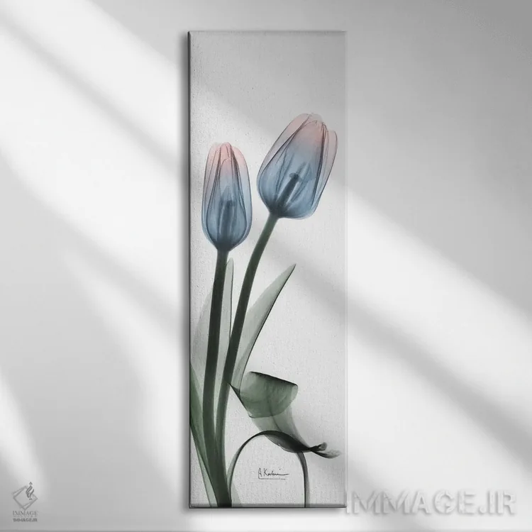 تابلو لالههای پوشالی غوطهور II اثر آلبرت کوئتسیِر - نمای روبهرو روی دیوار