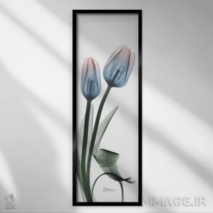 تابلو لالههای پوشالی غوطهور II اثر آلبرت کوئتسیِر - نمای قابدار مشکی