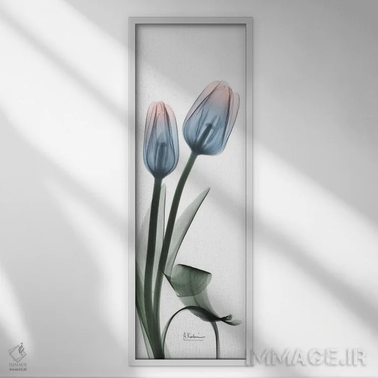 تابلو لالههای پوشالی غوطهور II اثر آلبرت کوئتسیِر - نمای قابدار سفید