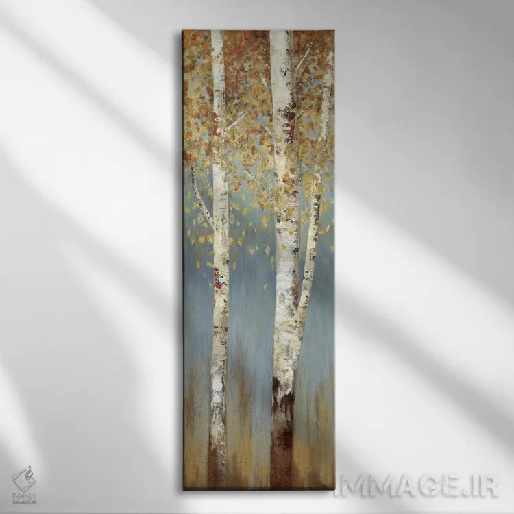 تابلو درختان توس با طعم کارامل II اثر آلیسون پیرس - نمای روبهرو روی دیوار