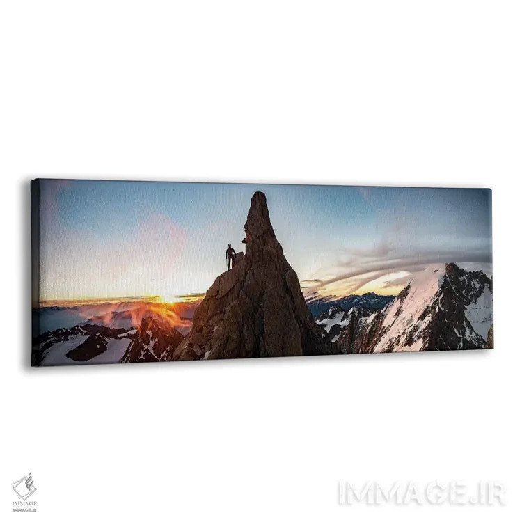 تابلو کوهنوردی هنگام طلوع در ایگوئی دو شاردونه، شامونی، فرانسه اثر الکس بیوس - نمای پرسپکتیو محصول