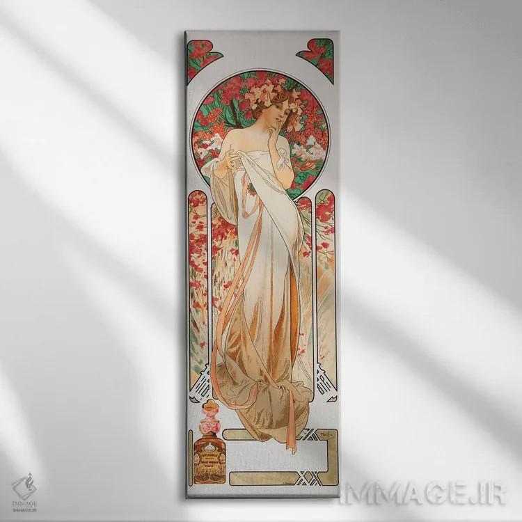 تابلو عطر اثر آلفونس موخا (هنرمند آرت نووی چک) - نمای روبهرو روی دیوار