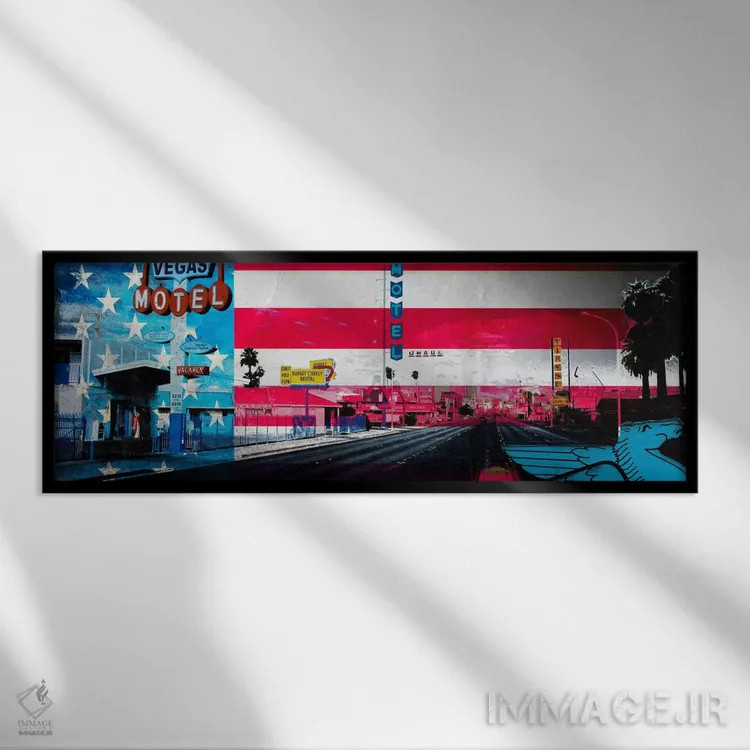 تابلو نوار آمریکایی اثر فایو بای فایو کالکتیو - نمای قابدار مشکی