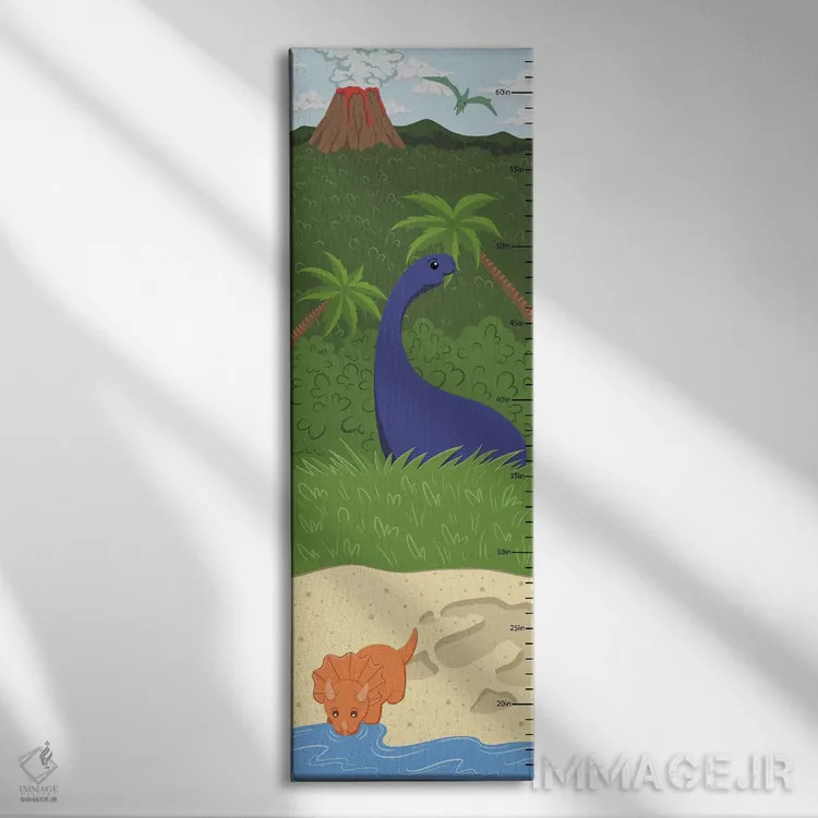 تابلو جدول رشد دوران دایناسورها (کودکانه) اثر فایو بای فایو کالکتیو - نمای روبهرو روی دیوار