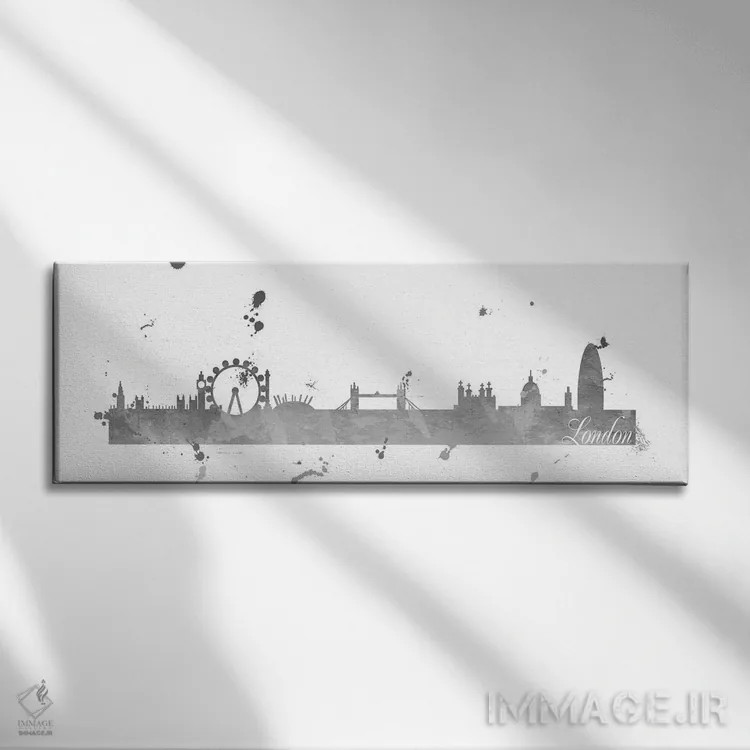 تابلو نمای آسمان لندن اثر آنا کوآچ - نمای روبهرو روی دیوار