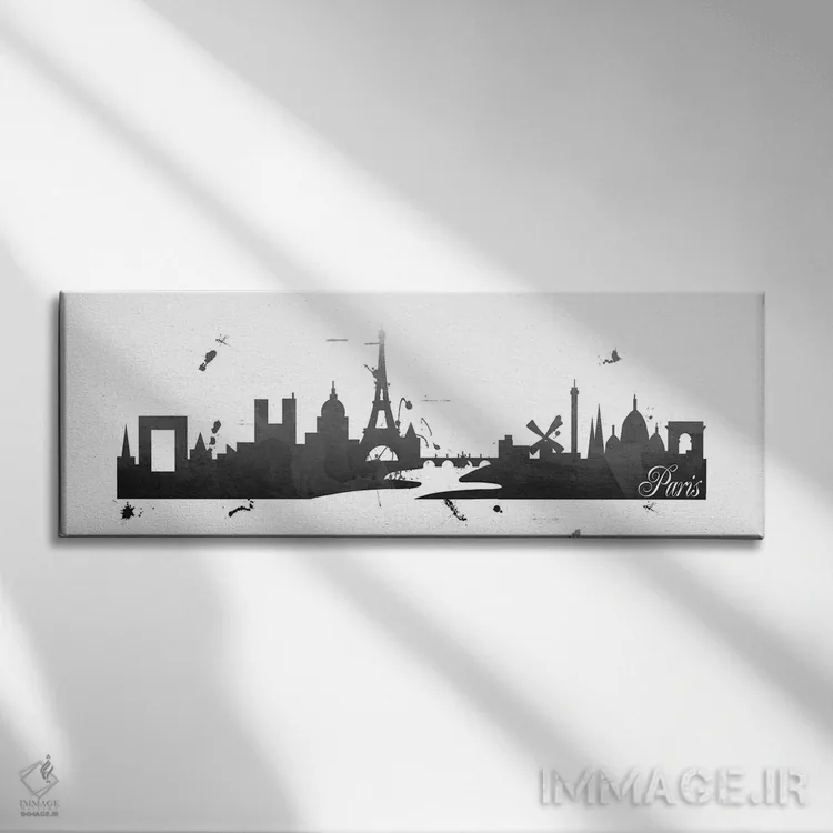 تابلو نمای آسمان پاریس (فرانسه) اثر آنا کوآچ - نمای روبهرو روی دیوار