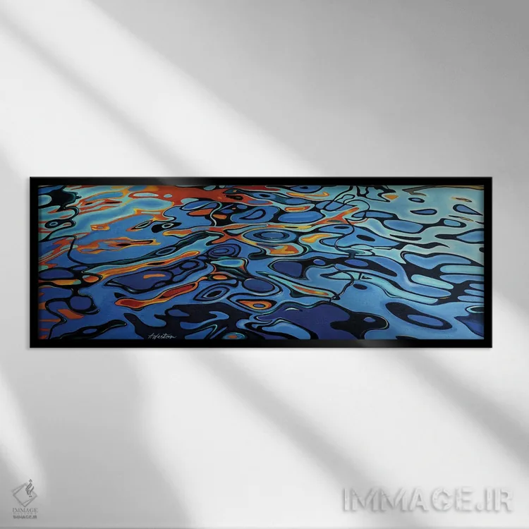 تابلو موجکها و بازتابها دوم فالموث اثر آلن وستون - نمای قابدار مشکی