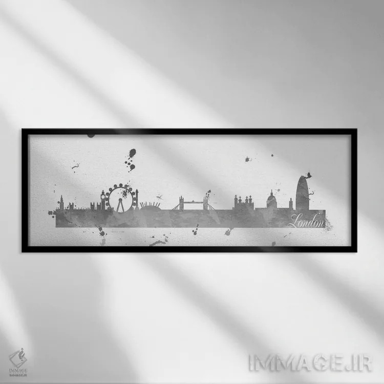 تابلو نمای آسمان لندن اثر آنا کوآچ - نمای قابدار مشکی