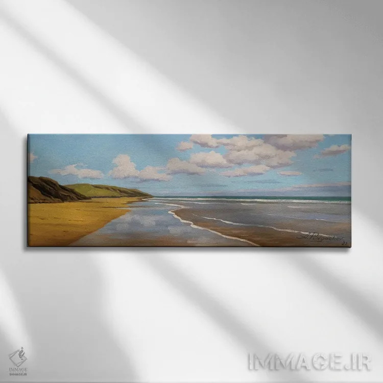 تابلو روز آفتابی در اقیانوس اثر آندری پینگاچف - نمای روبهرو روی دیوار