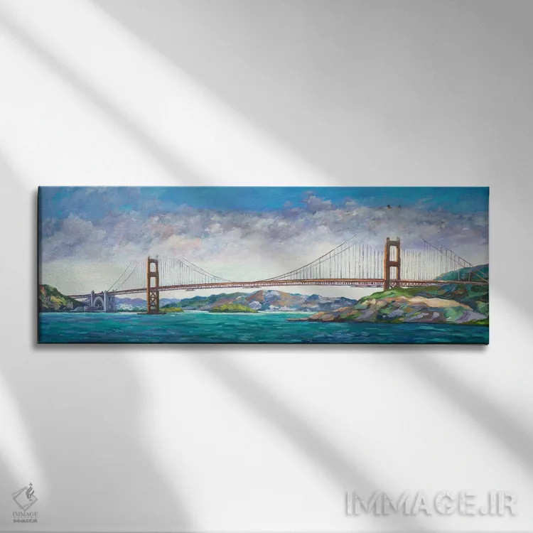 تابلو پل گلدن گیت اثر جان کلارک - نمای روبهرو روی دیوار