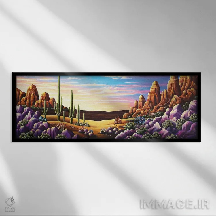 تابلو صخرههای سرخ ۱۱ اثر اندی راسل - نمای قابدار مشکی