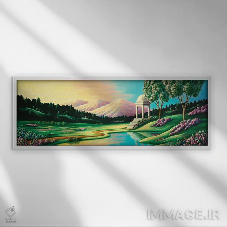 تابلو مدیتیشن ۱۲ اثر اندی راسل - نمای قابدار سفید