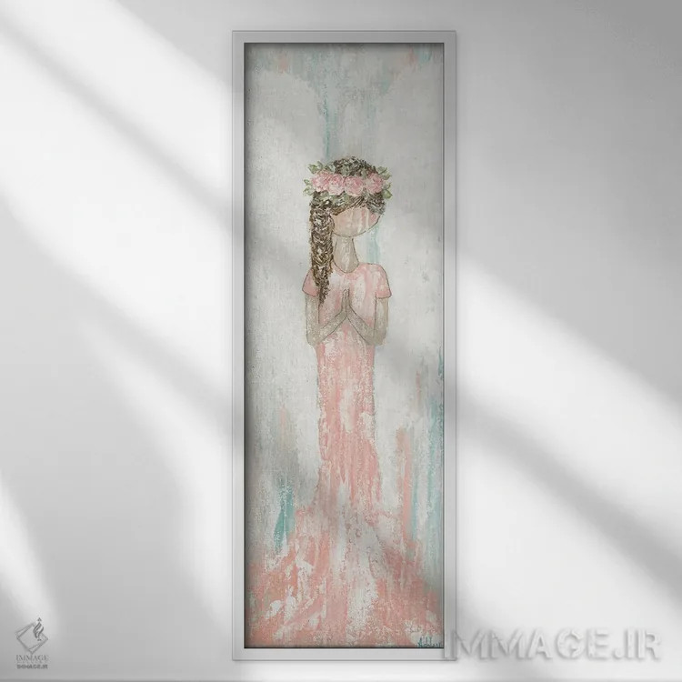 تابلو فرشتهٔ دعا اثر اشلی بردلی - نمای قابدار سفید