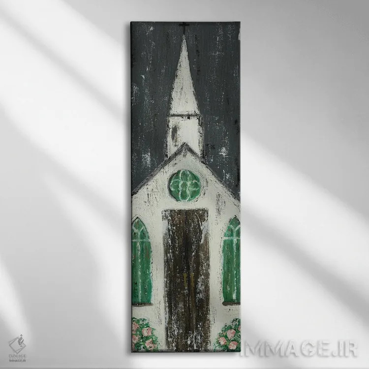 تابلو کلیسای سفید اثر اشلی بردلی - نمای روبهرو روی دیوار