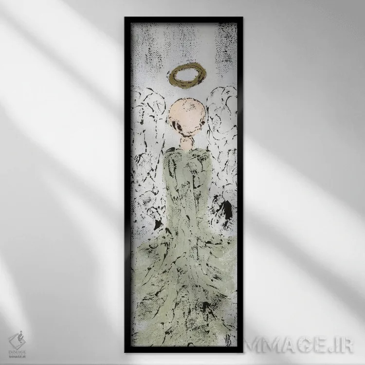 تابلو فرشتهٔ خانه روستایی بافتدار اثر اشلی بردلی - نمای قابدار مشکی